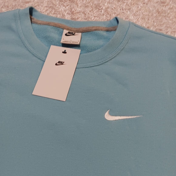 Men's Nike Baby Blue Crew Neck Sweatshirt NWT - Picture 3 of 4